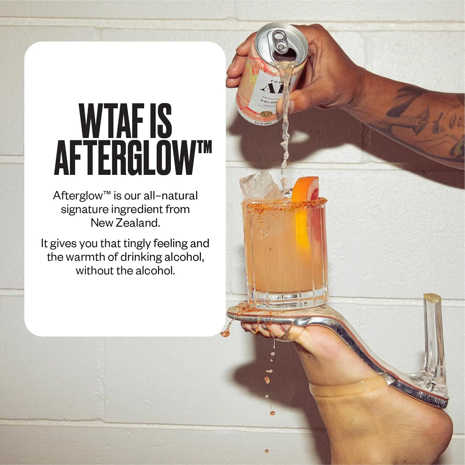 FREE AF Non-Alcoholic Drinks Vodka Spritz | Alcohol Alternative Sparkling Cocktails with AFTERGLOW Botanical Warmth | Gluten-Free, Low-Calorie | 8.4 oz Cans (12-Pack)