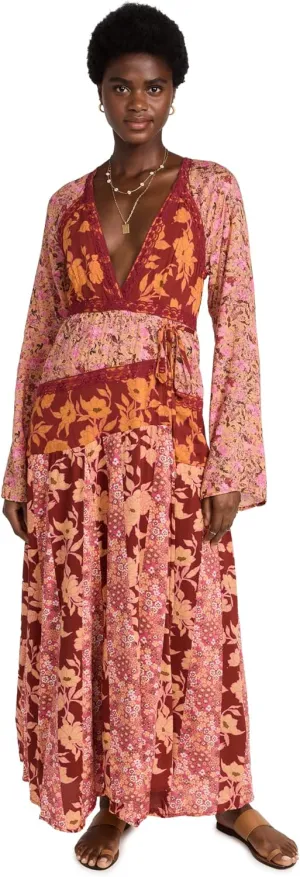 Free People Tilda Wrap Dress for Women - Chic and Elegant Design with V-Neckline and Long Sleeves