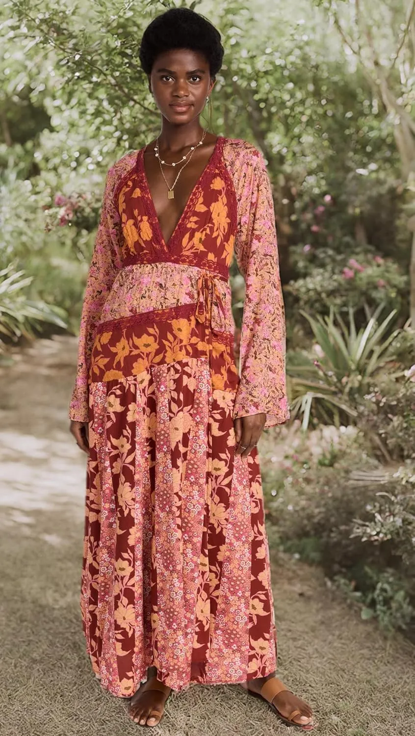 Free People Tilda Wrap Dress for Women - Chic and Elegant Design with V-Neckline and Long Sleeves