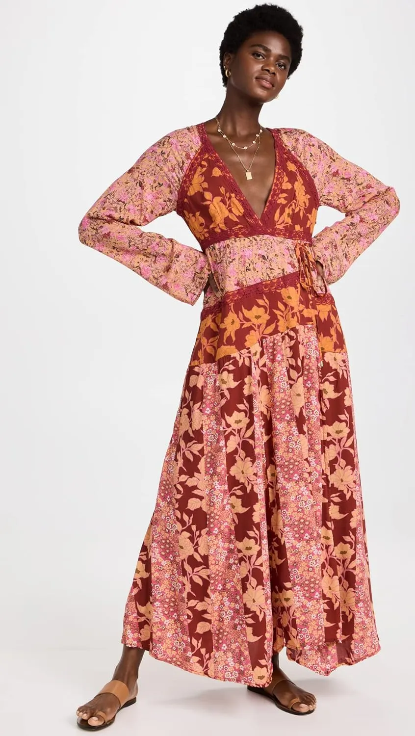 Free People Tilda Wrap Dress for Women - Chic and Elegant Design with V-Neckline and Long Sleeves