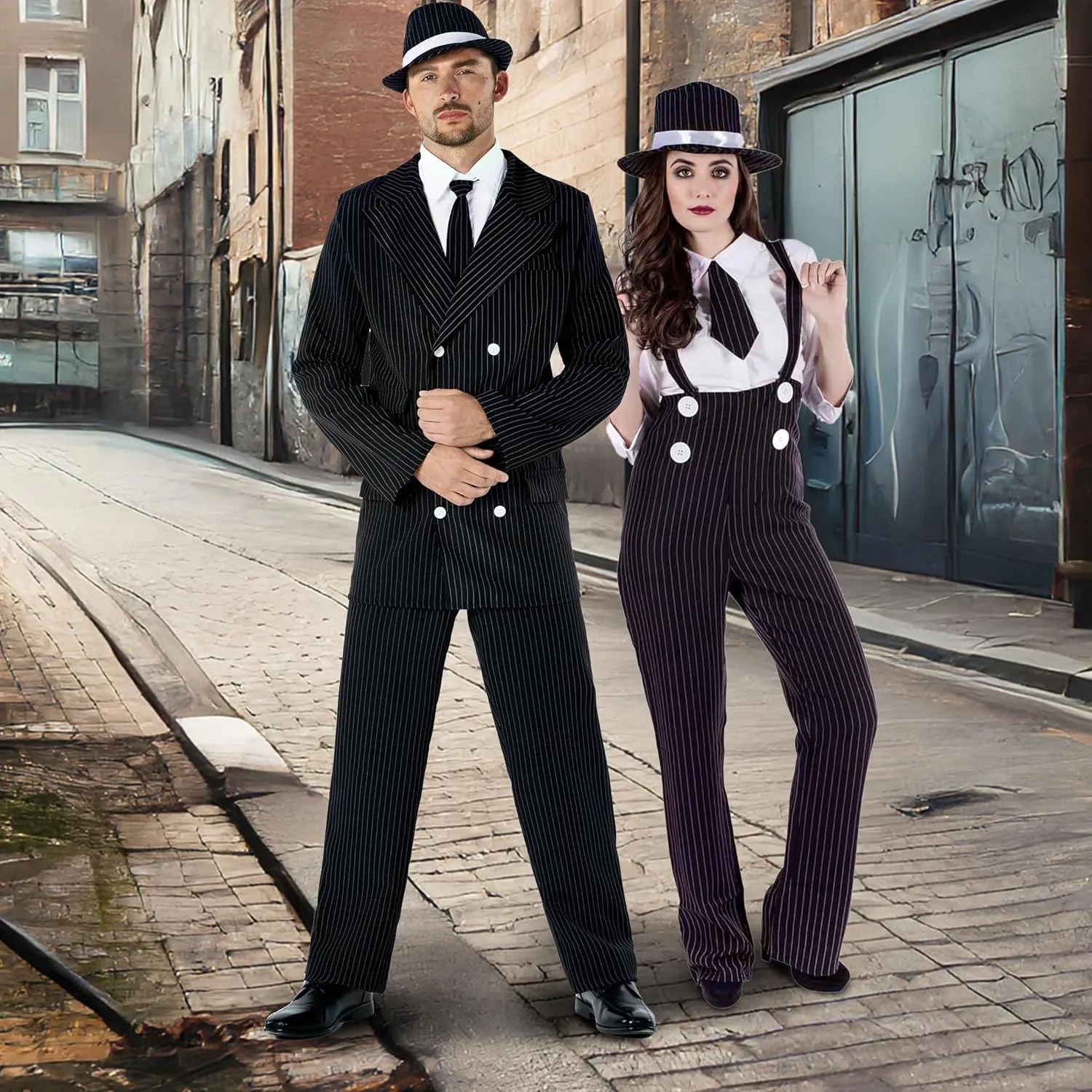fun shack 20s Mobster Costume for Women, 1920s Gangster Outfit, Halloween Gangster Costume for Women, Vintage Style