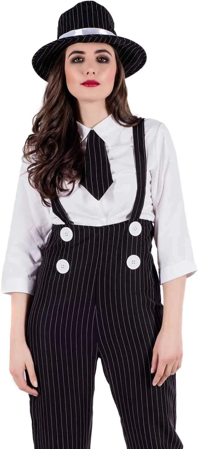 fun shack 20s Mobster Costume for Women, 1920s Gangster Outfit, Halloween Gangster Costume for Women, Vintage Style