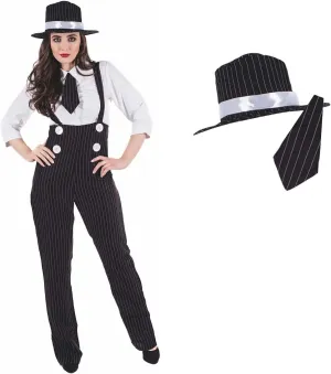 fun shack 20s Mobster Costume for Women, 1920s Gangster Outfit, Halloween Gangster Costume for Women, Vintage Style