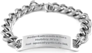 Funny Model Railroads Cuban Chain Bracelet, Model Railroads is not a Hobby. It, Inappropriate Gifts for Friends, Birthday Gifts, Model Trains, Train Sets, Toy Trains, Railway