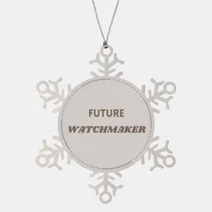 Funny Watchmaker Gifts, Future Watchmaker, Birthday Congratulations Graduation Unique Snowflake Ornament for Watchmaker, Students, Men, Women, Friends