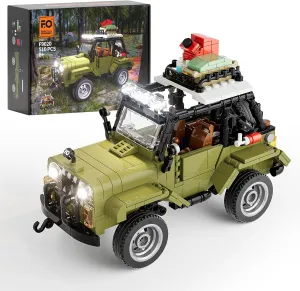 FUNWHOLE Jungle Off Roader SUV Building Kits with LED Lighting - Technic Car Model STEM Building Set 510 Pcs for Kids, Boys, and Girls Ages 8 