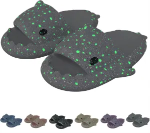 Galaxy Shark Slides, Luminous Shark Slippers, Glow in the Dark Thick Sole Non-slip Open Toe Shark Slippers