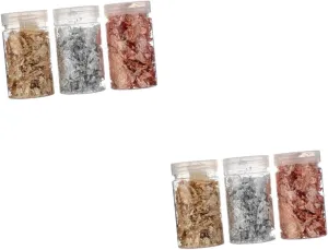 Gatuida 2pcs 3 Metallic Foil Flakes Gilding for Nail Adhesive Sheets Sequin Flakes Easy to Apply Perfect for Craft
