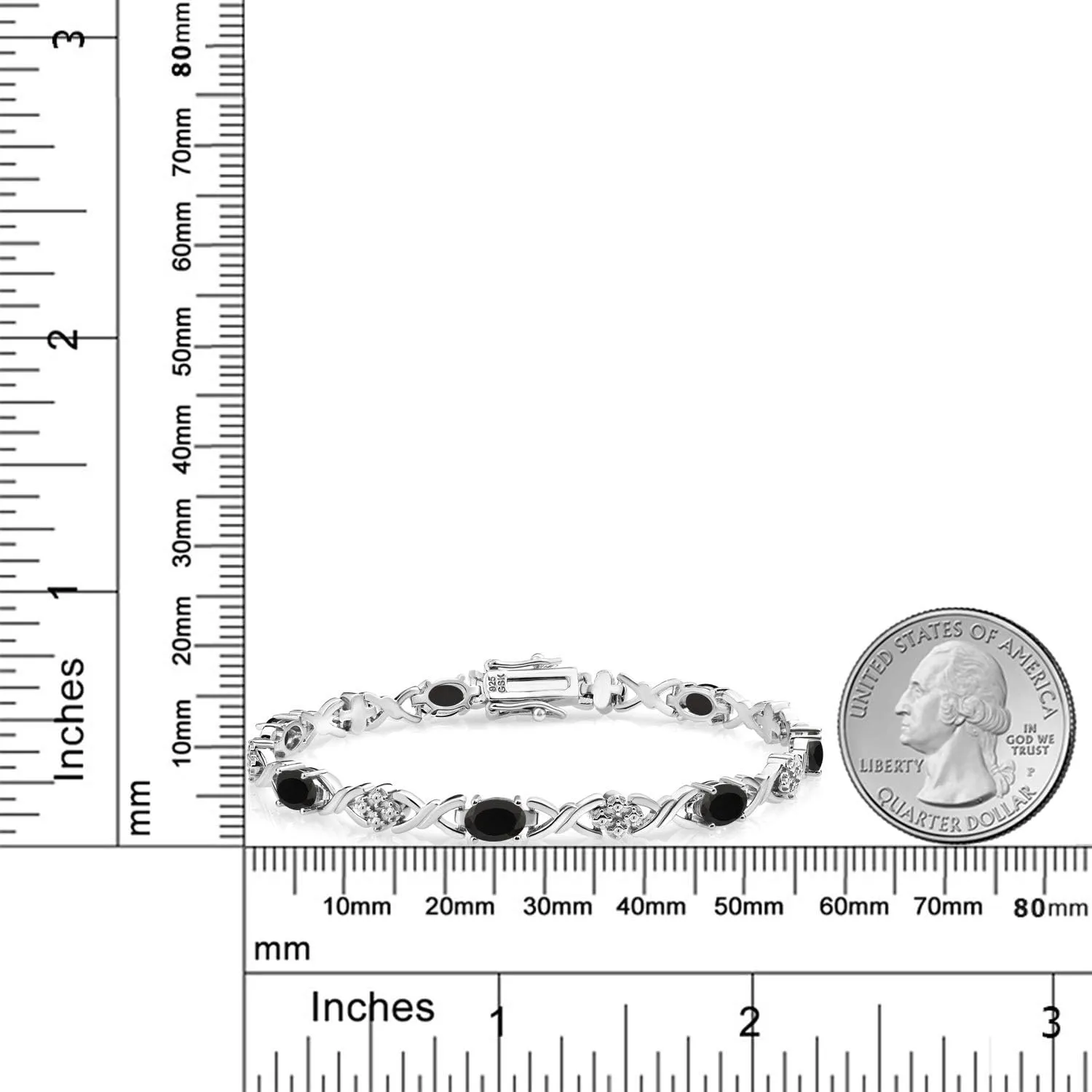 Gem Stone King Infinity Link Gemstone Birthstone Tennis Bracelet for Women | 925 Sterling Silver | Oval 6X4MM | 7 Inch with Secure Clasp | Fine Jewelry for Her Mom Wife Anniversary