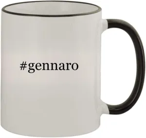 #gennaro - 11oz Colored Handle and Rim Coffee Mug, Black