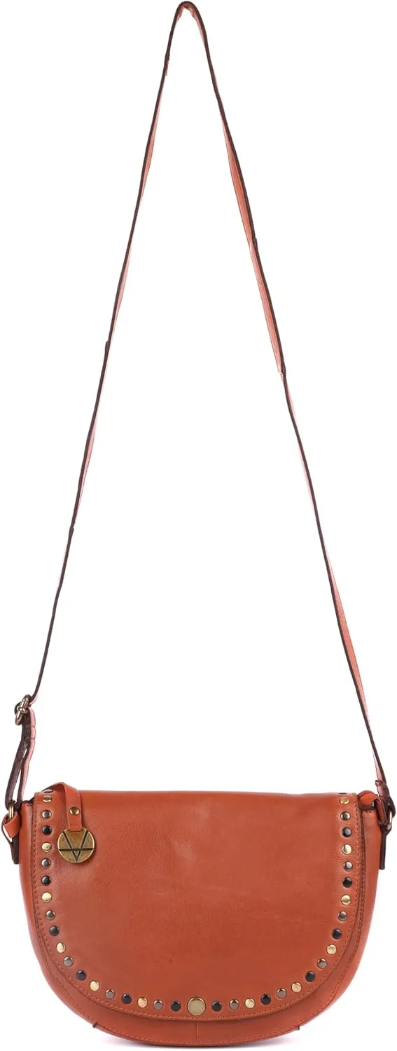 Genuine Italian Leather Boho Studded Crossbody Shoulder Bag - Stylish, Durable, & Perfect for Everyday Use for women