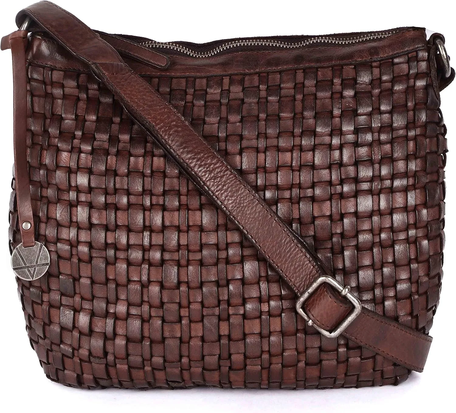 Genuine Leather Crossbody Sling Bag for Women, Purse for Women Trendy Casual Office Bag with Adjustable Strap