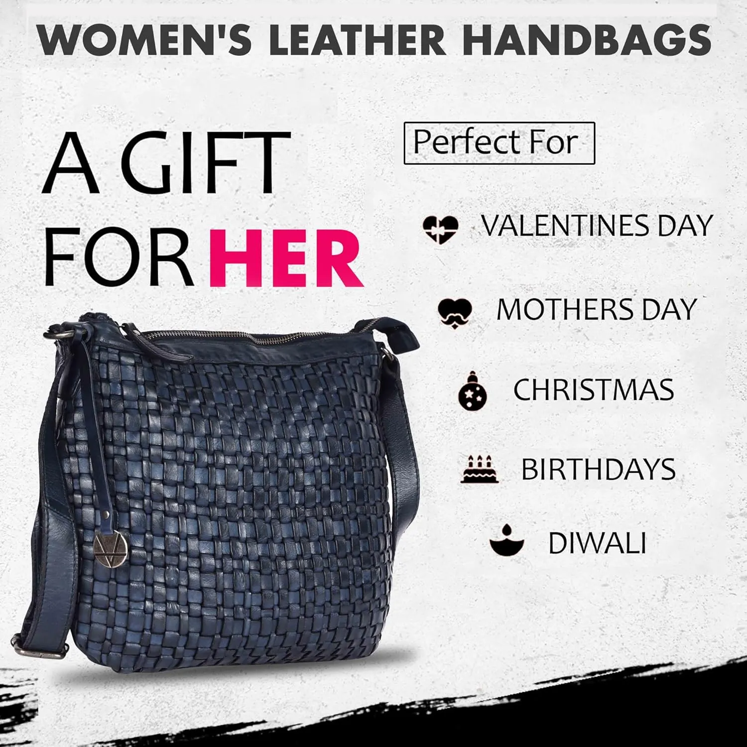 Genuine Leather Crossbody Sling Bag for Women, Purse for Women Trendy Casual Office Bag with Adjustable Strap
