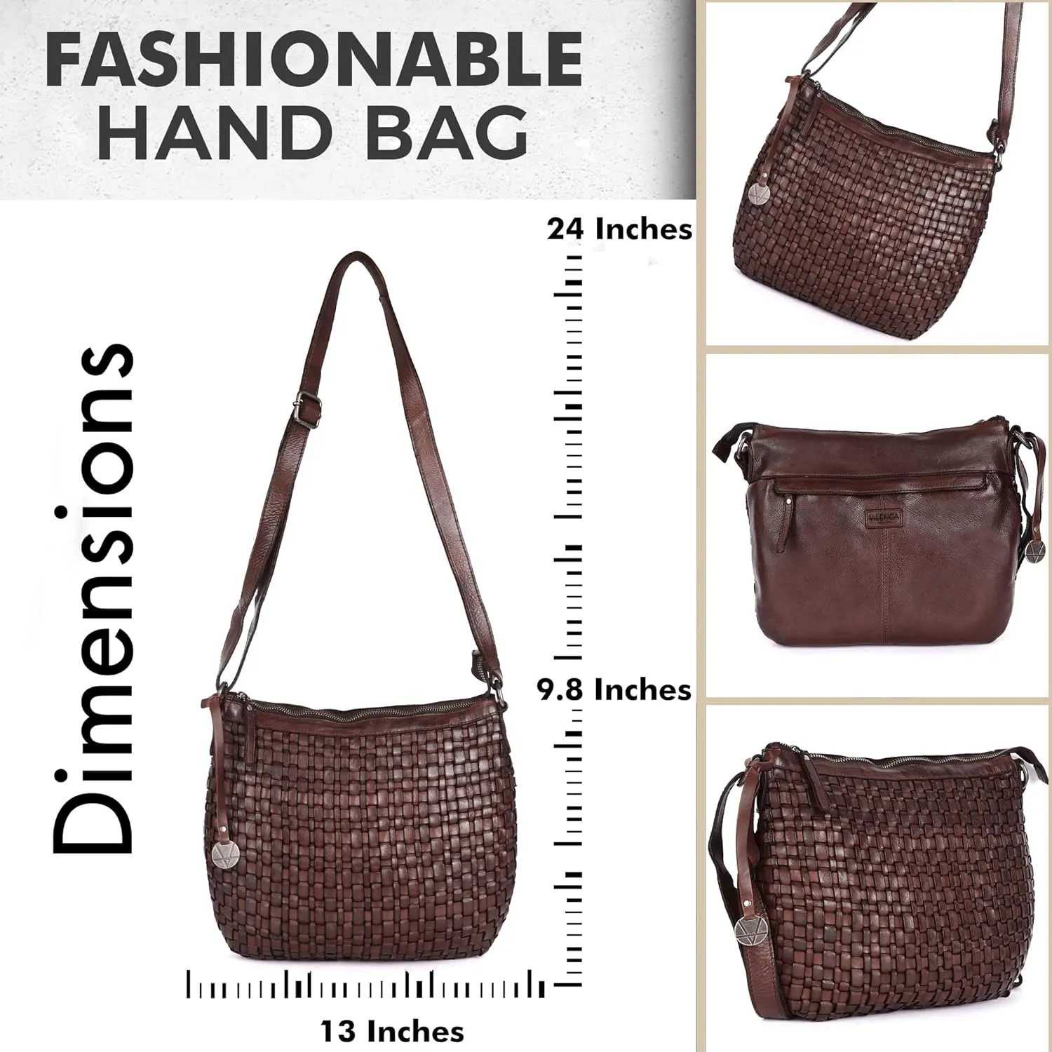 Genuine Leather Crossbody Sling Bag for Women, Purse for Women Trendy Casual Office Bag with Adjustable Strap