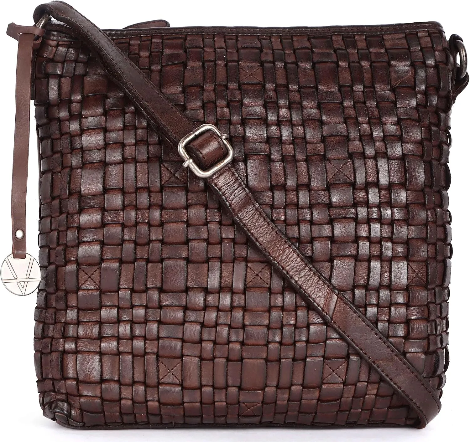 Genuine Leather Crossbody Sling Bag for Women, Purse for Women Trendy Casual Office Bag with Adjustable Strap