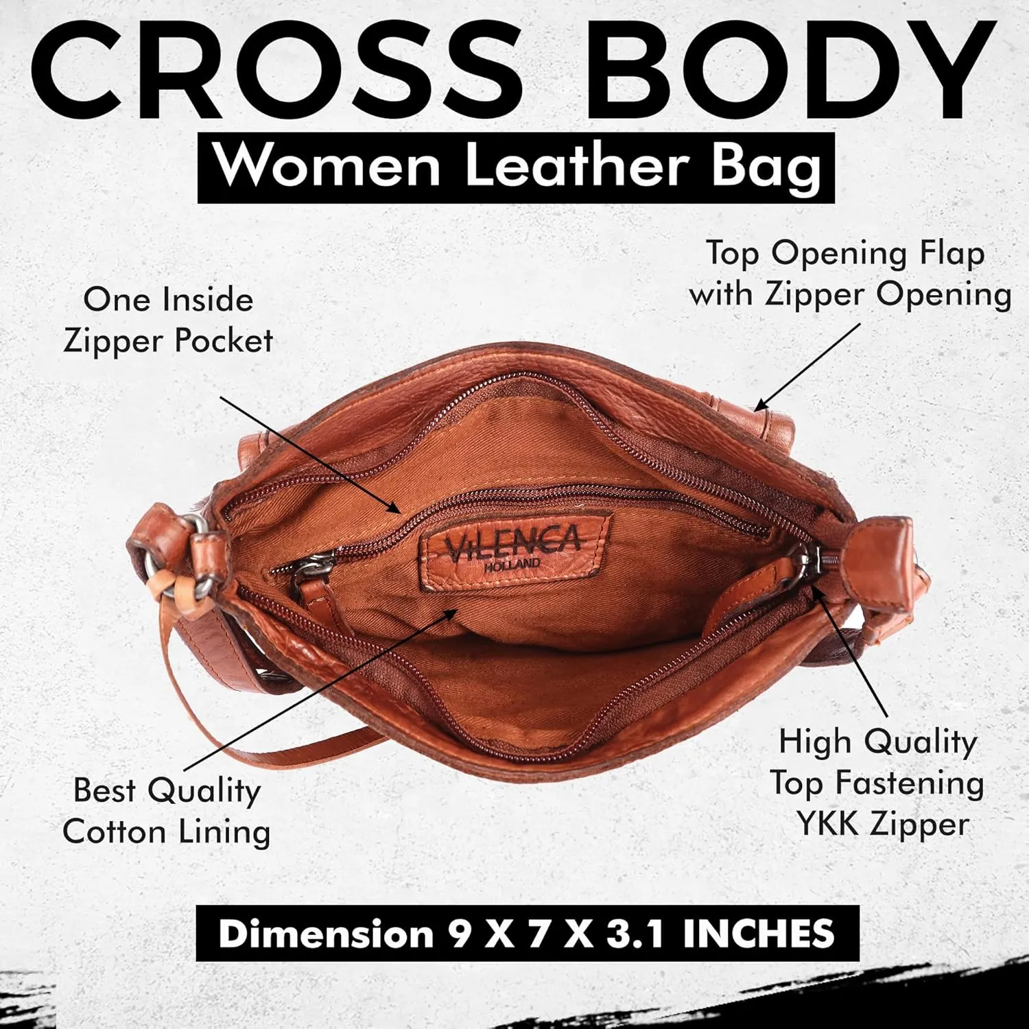 Genuine Leather Crossbody Sling Bag for Women, Purse for Women Trendy Casual Office Bag with Adjustable Strap