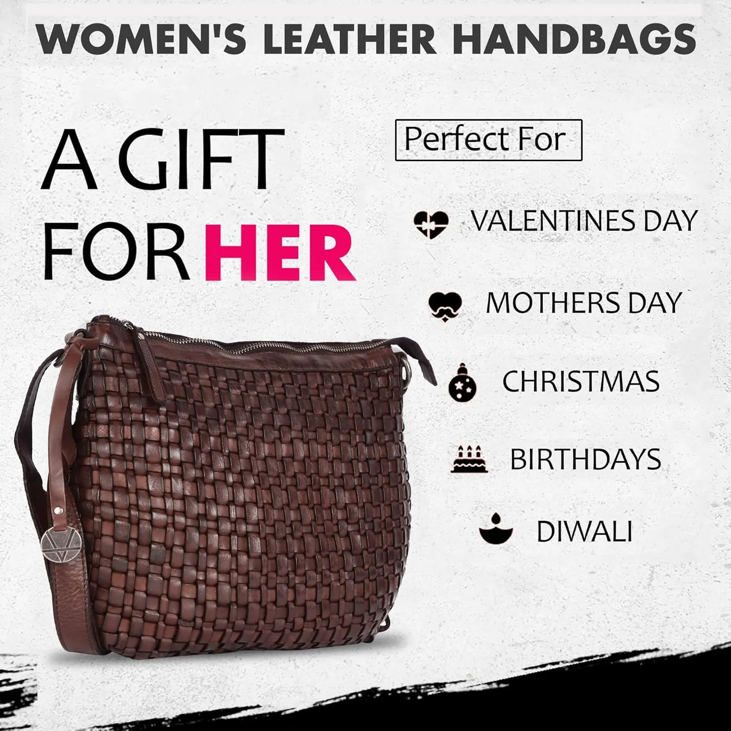 Genuine Leather Crossbody Sling Bag for Women, Purse for Women Trendy Casual Office Bag with Adjustable Strap