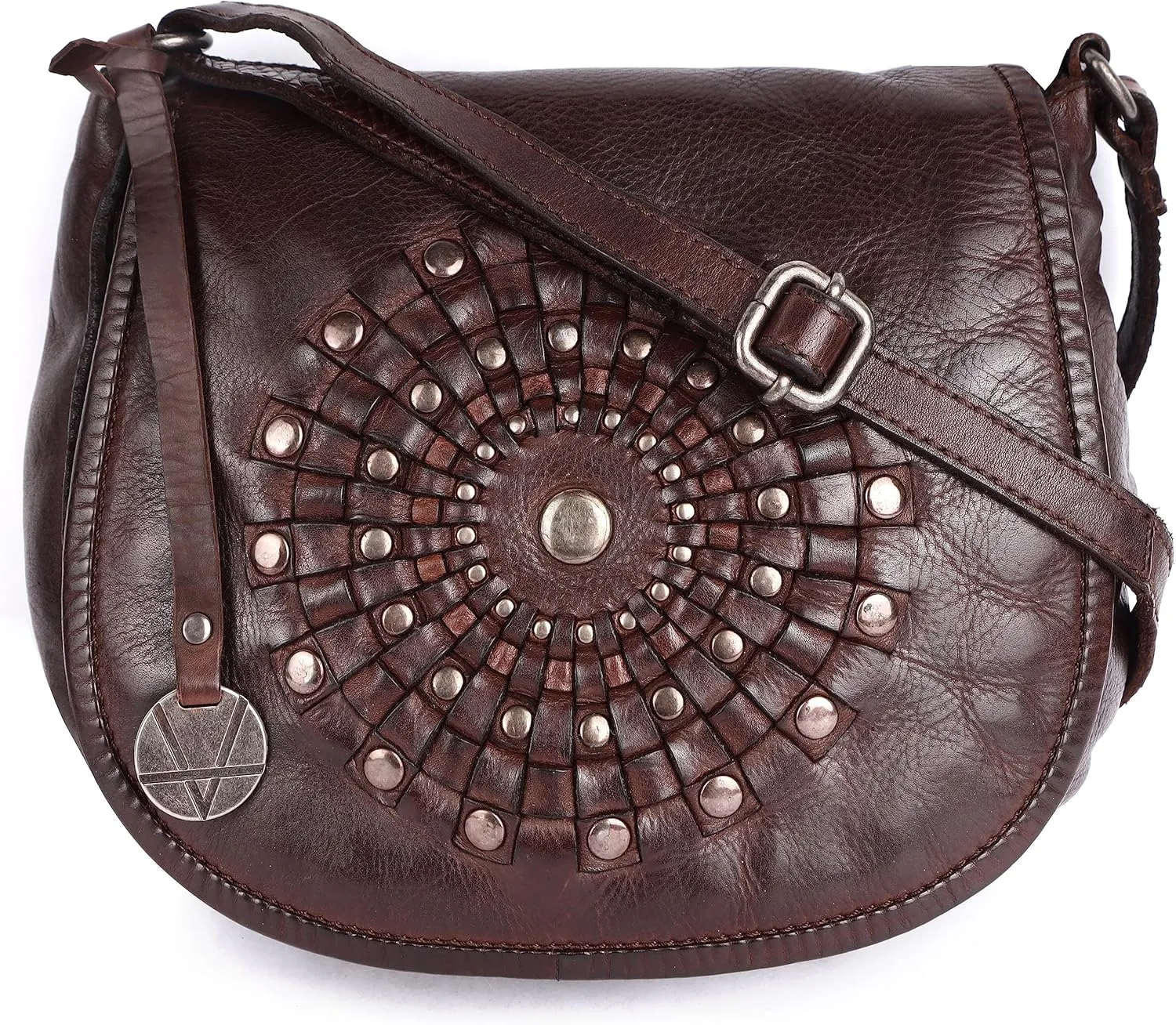 Genuine Leather Crossbody Sling Bag for Women, Purse for Women Trendy Casual Office Bag with Adjustable Strap
