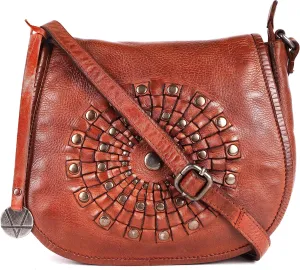Genuine Leather Crossbody Sling Bag for Women, Purse for Women Trendy Casual Office Bag with Adjustable Strap