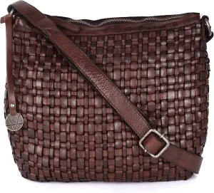 Genuine Leather Crossbody Sling Bag for Women, Purse for Women Trendy Casual Office Bag with Adjustable Strap