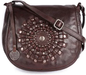Genuine Leather Crossbody Sling Bag for Women, Purse for Women Trendy Casual Office Bag with Adjustable Strap