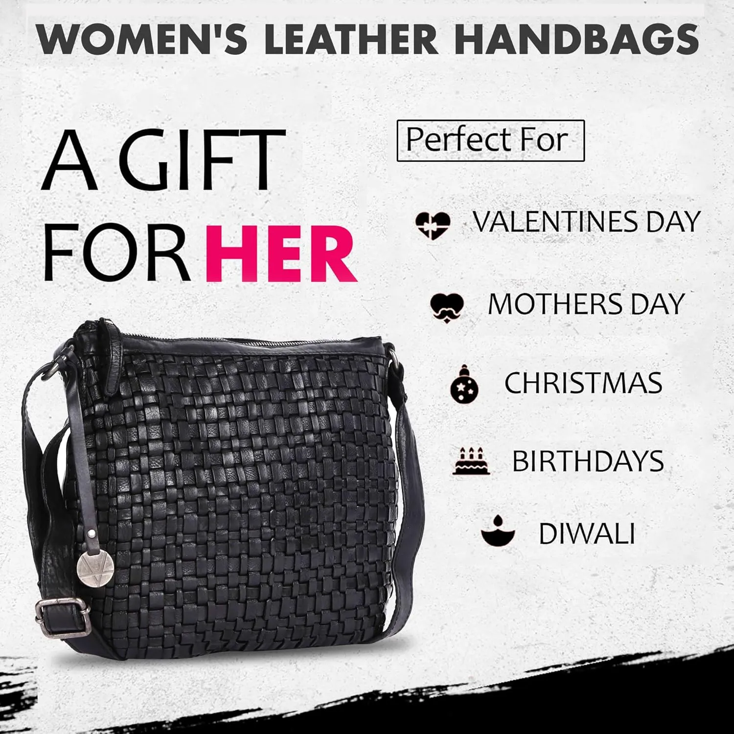Genuine Leather Crossbody Sling Bag for Women, Purse for Women Trendy Casual Office Bag with Adjustable Strap