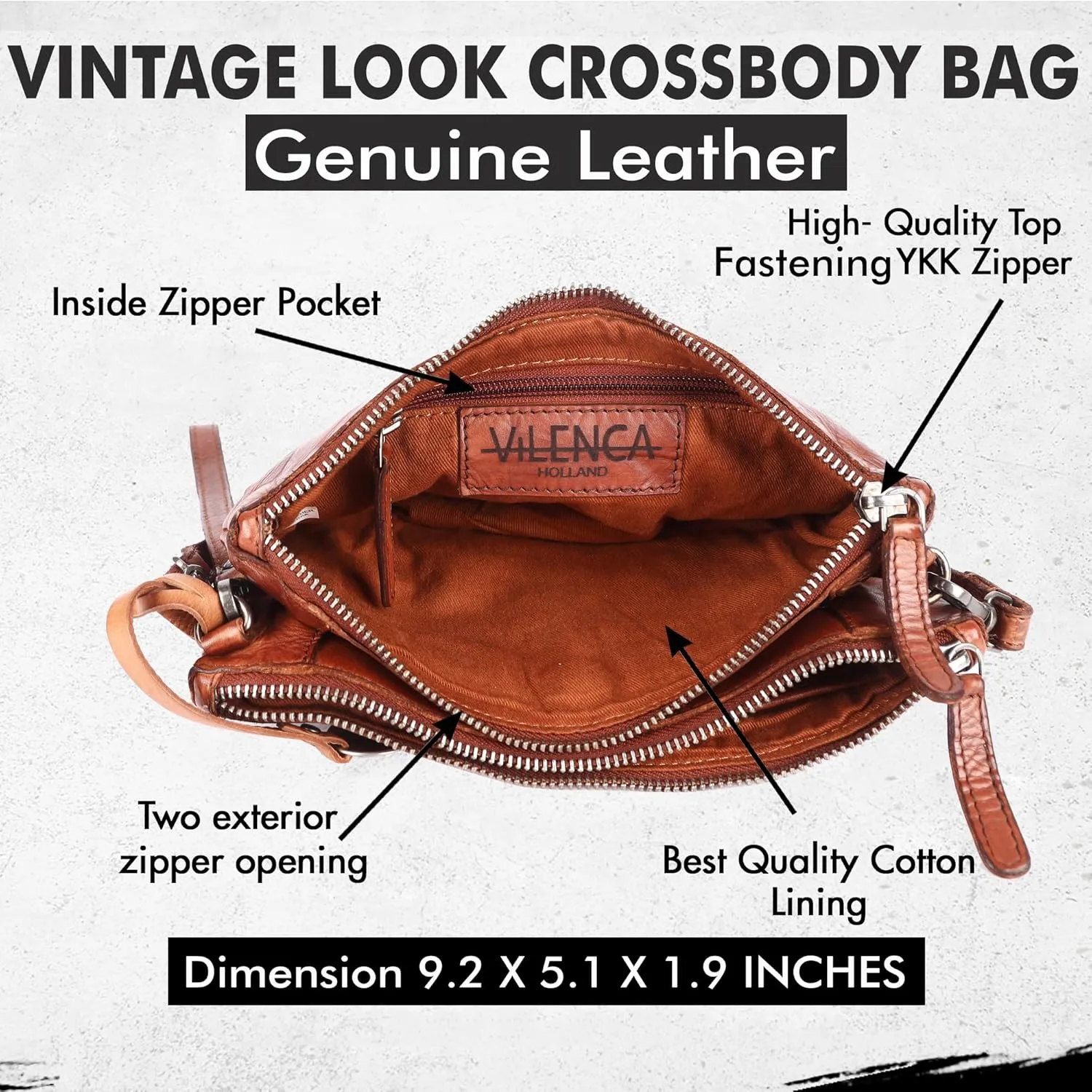Genuine Leather Crossbody Sling Bag for Women - Trendy Casual Office Bag with Adjustable Strap