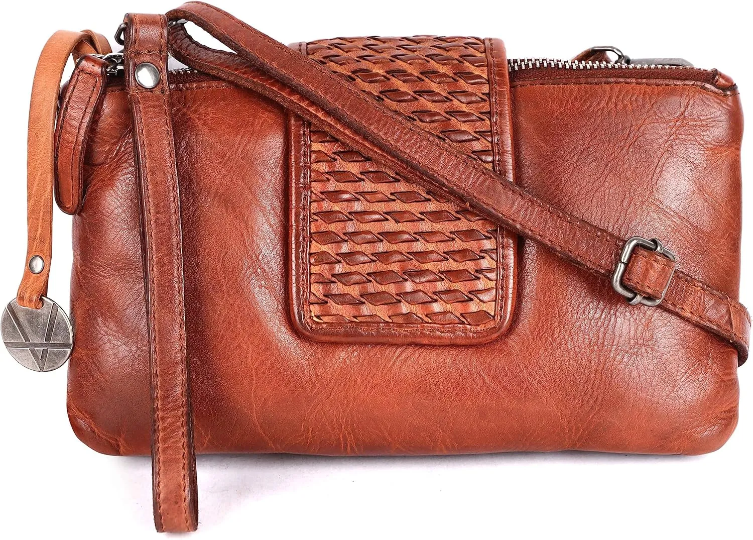 Genuine Leather Crossbody Sling Bag for Women - Trendy Casual Office Bag with Adjustable Strap