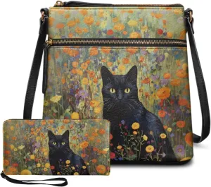 GIFTPUZZ Purse and Wallet Set for Women Ladies Hobo Bag Crossbody Bags Leather Shoulder Bag Valentine's Day Gifts