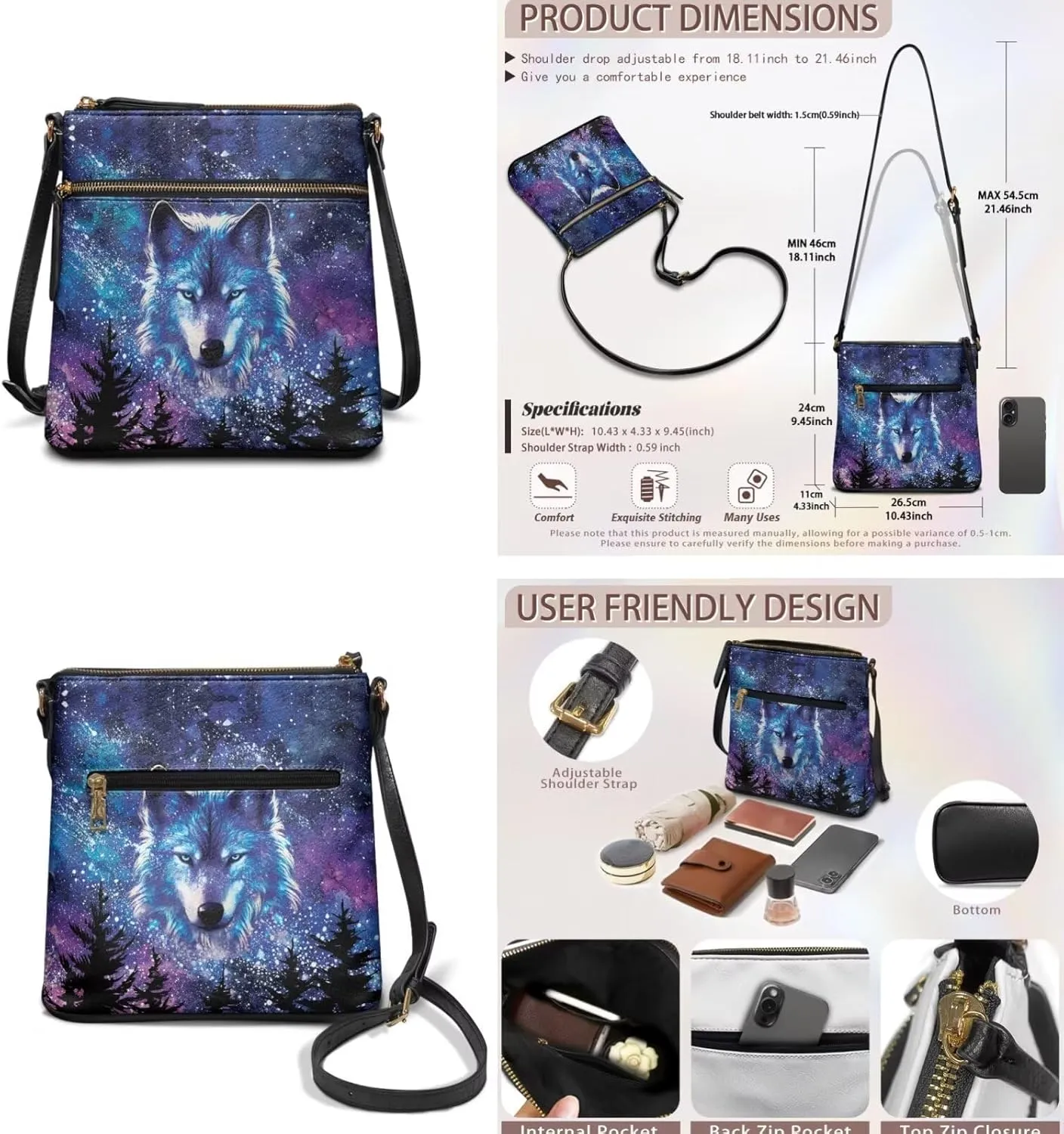 GIFTPUZZ Purse and Wallet Set for Women Ladies Hobo Bag Crossbody Bags Leather Shoulder Bag Valentine's Day Gifts