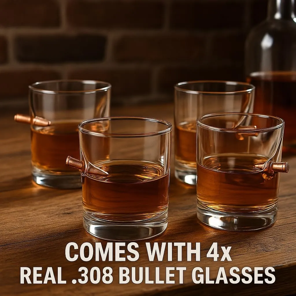 Gifts for Men Dad, Whiskey Decanter Set - Gun AR Limited Edition, Silencer Stopper - 800 ml & 12oz Bullet Glasses - Father Winter Birthday Gift - Drinking Party, Liquor, Vodka Tik Tok Gun Decanter