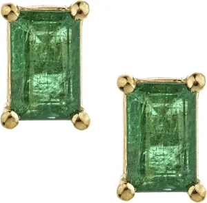 Gin &Grace10K Yellow Gold Natural Zambian Emerald for Women Holiday Gifts | Ethically, Authentically & Organically Sourced Emerald Shape Emerald hand-crafted jewelry for her | Emerald Earrings for Women Holiday Gifts.