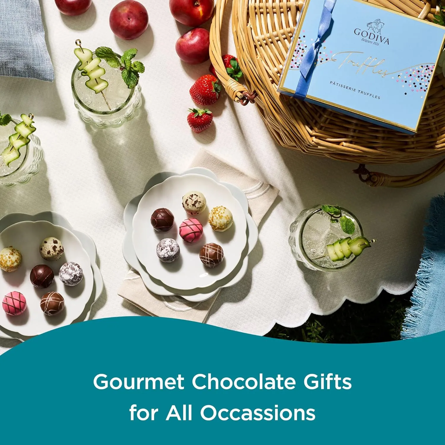 Godiva Chocolatier Patisserie Dessert Chocolate Truffle Gift Box for Birthday, Thank You, Anniversary, Congratulations Gift Basket Gourmet Candy with Creamy Ganache in Assorted Chocolate, 12 pc