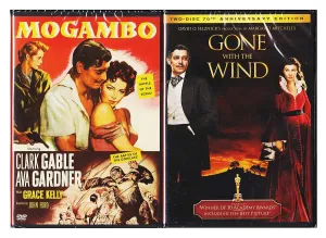 Gone with the Wind DVD (1939) 2-disc 70th Anniversary Collection & (1953) Mogambo DVD: Clark Gable Classic Film 2-pack