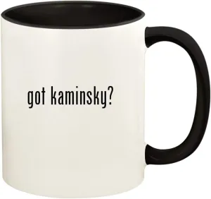 got kaminsky? - 11oz Ceramic Colored Handle and Inside Coffee Mug Cup, Black