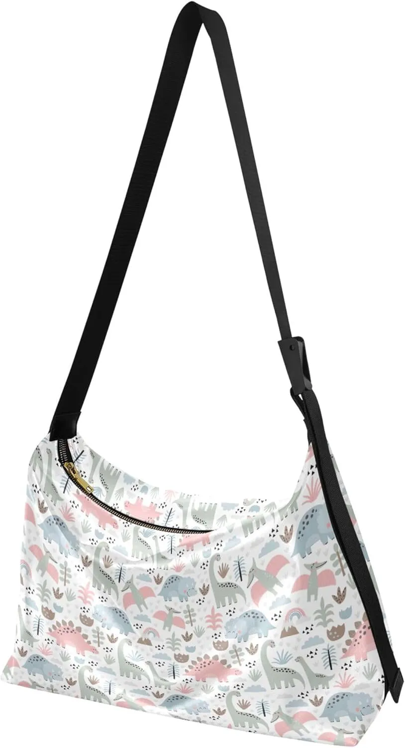 Grunge Dinosaur Dark Colorful PU Leather Women Bag Hobo Large Purse Crossbody Animal Print Women Handbags Purse