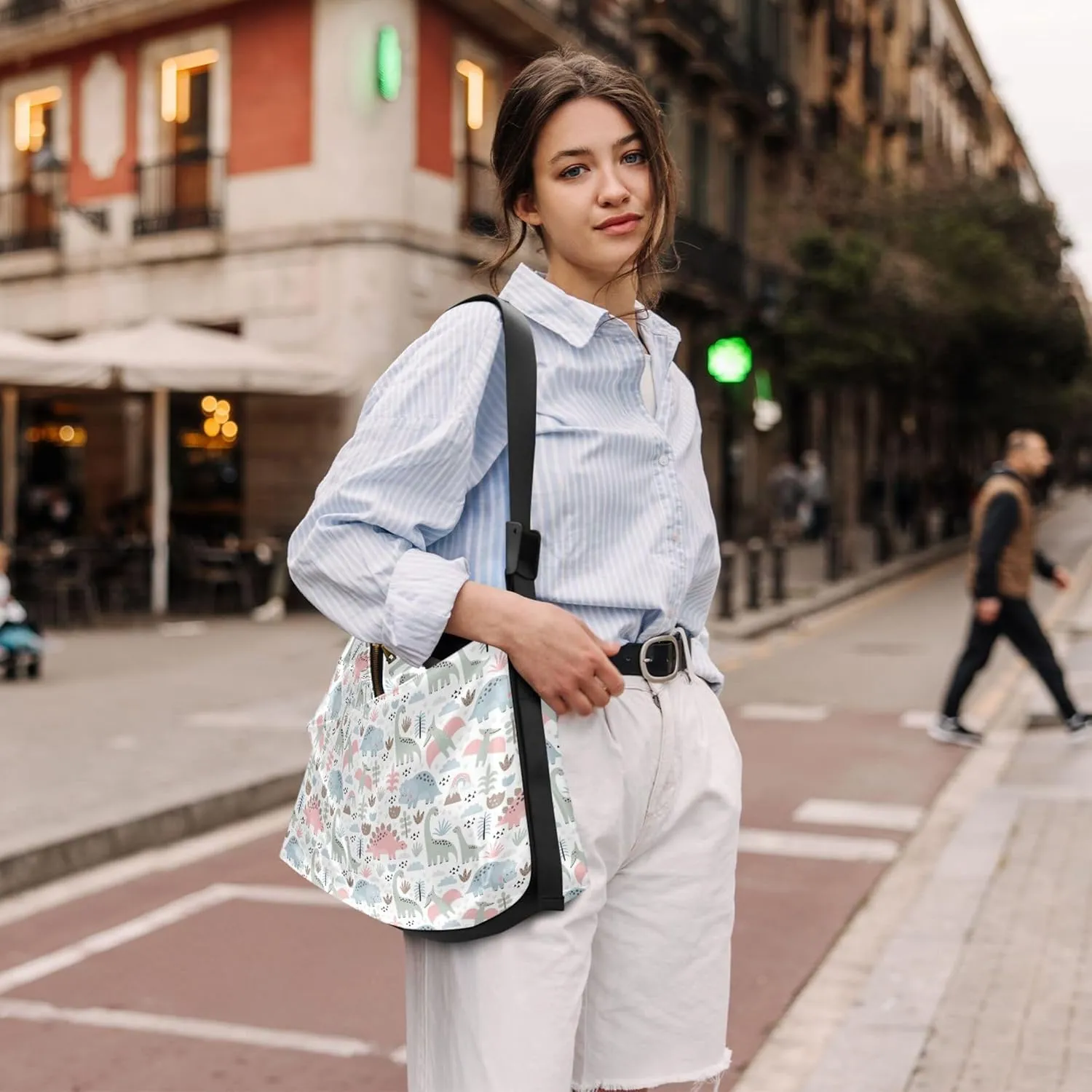 Grunge Dinosaur Dark Colorful PU Leather Women Bag Hobo Large Purse Crossbody Animal Print Women Handbags Purse