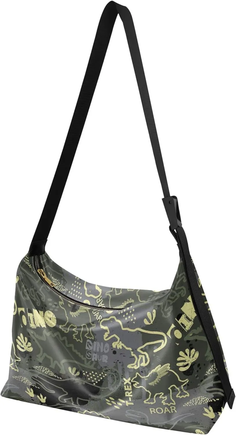 Grunge Dinosaur Dark Colorful PU Leather Women Bag Hobo Large Purse Crossbody Animal Print Women Handbags Purse