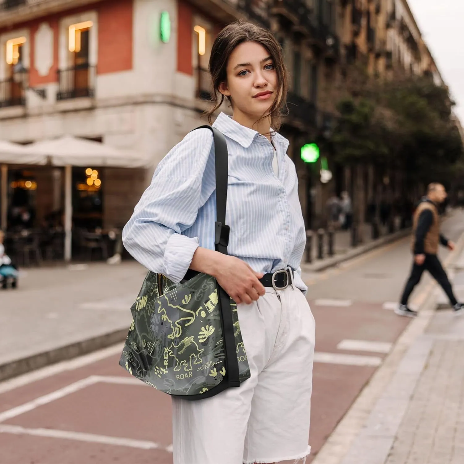 Grunge Dinosaur Dark Colorful PU Leather Women Bag Hobo Large Purse Crossbody Animal Print Women Handbags Purse