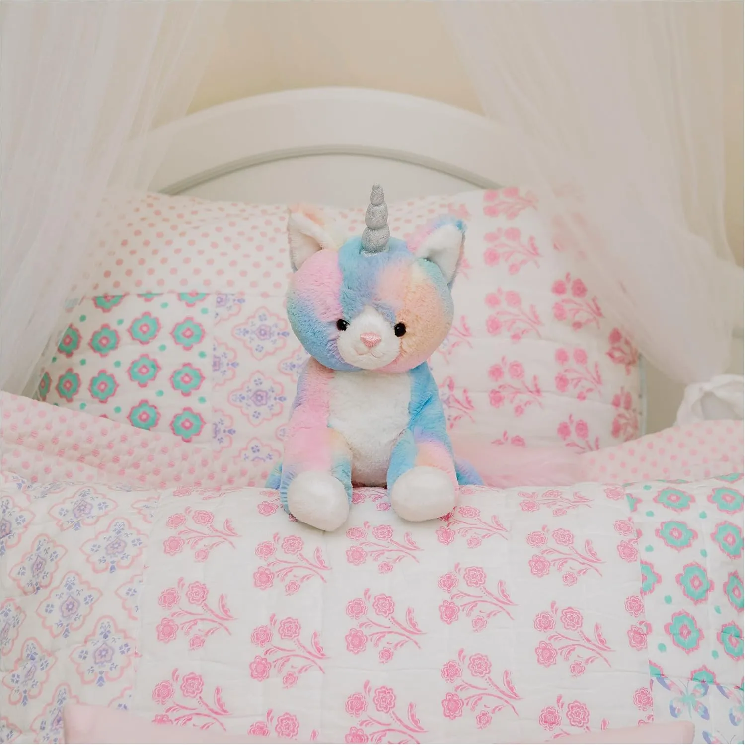 GUND Shimmer Caticorn Stuffed Animal, Unicorn Cat Plushie for Ages 1 and Up, Rainbow, 9"