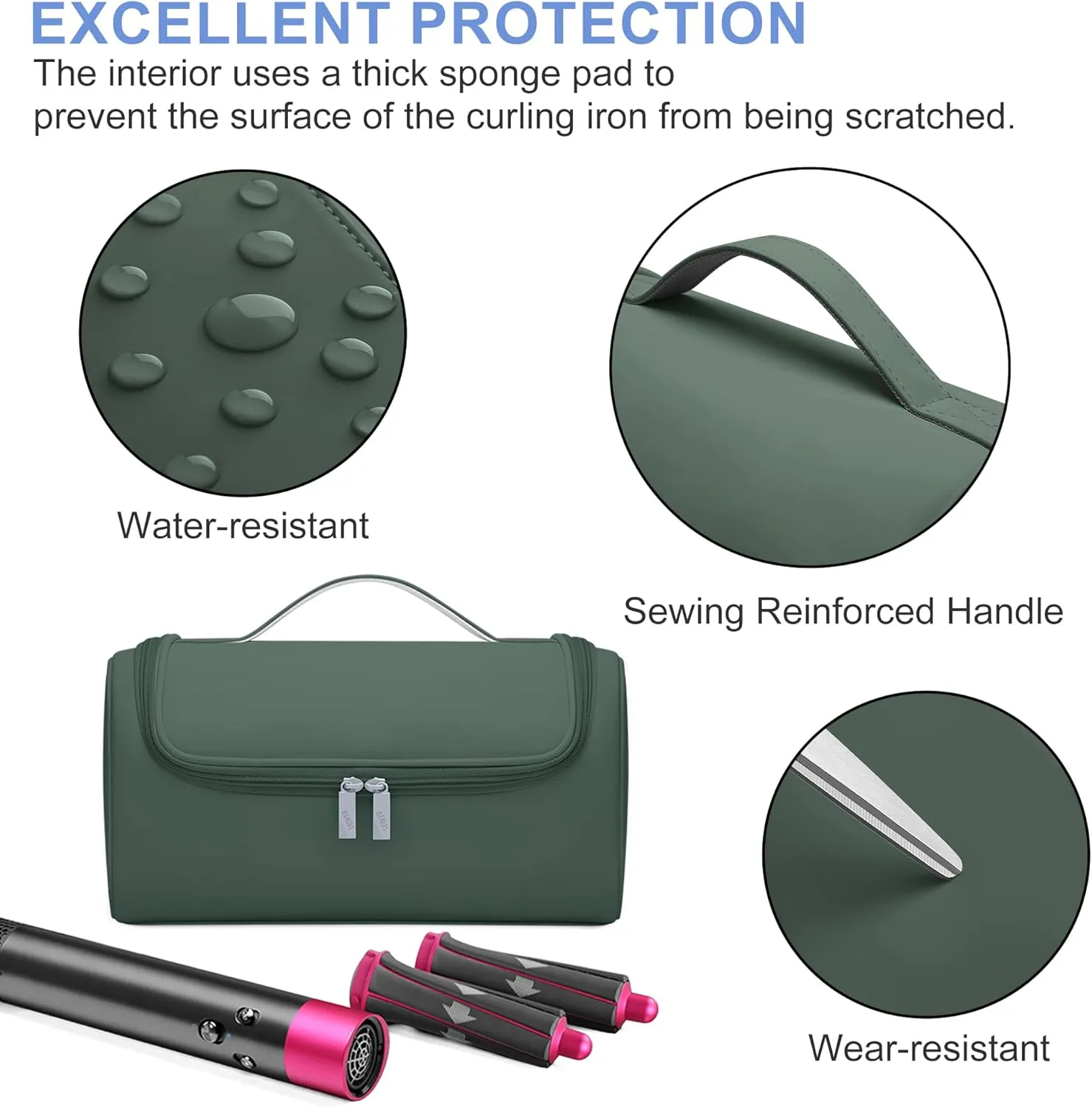 Hair Dryer Travel Case, Portable Hairdryer Storage Bag with Hanging Hook, Waterproof Hair Dryers Organizer Bags