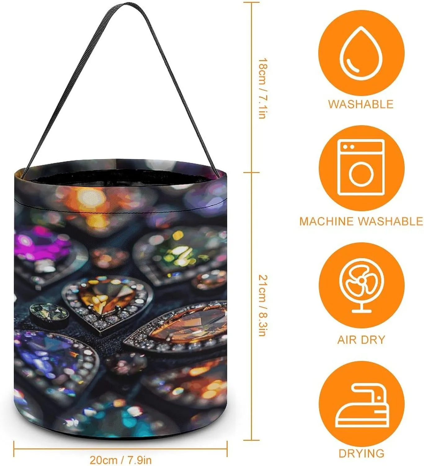 Halloween Candy Bucket,Halloween Trick Or Treat Bags,Airplane Flying in The Air Collapsible Reusable Candy Basket