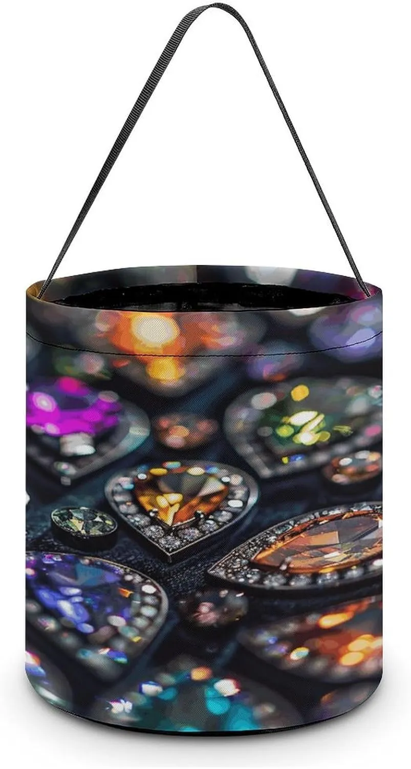 Halloween Candy Bucket,Halloween Trick Or Treat Bags,Airplane Flying in The Air Collapsible Reusable Candy Basket