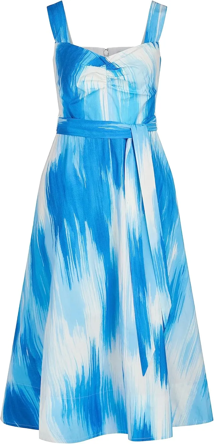 HALSTON Women's Jayden Dress in Printed Poplin