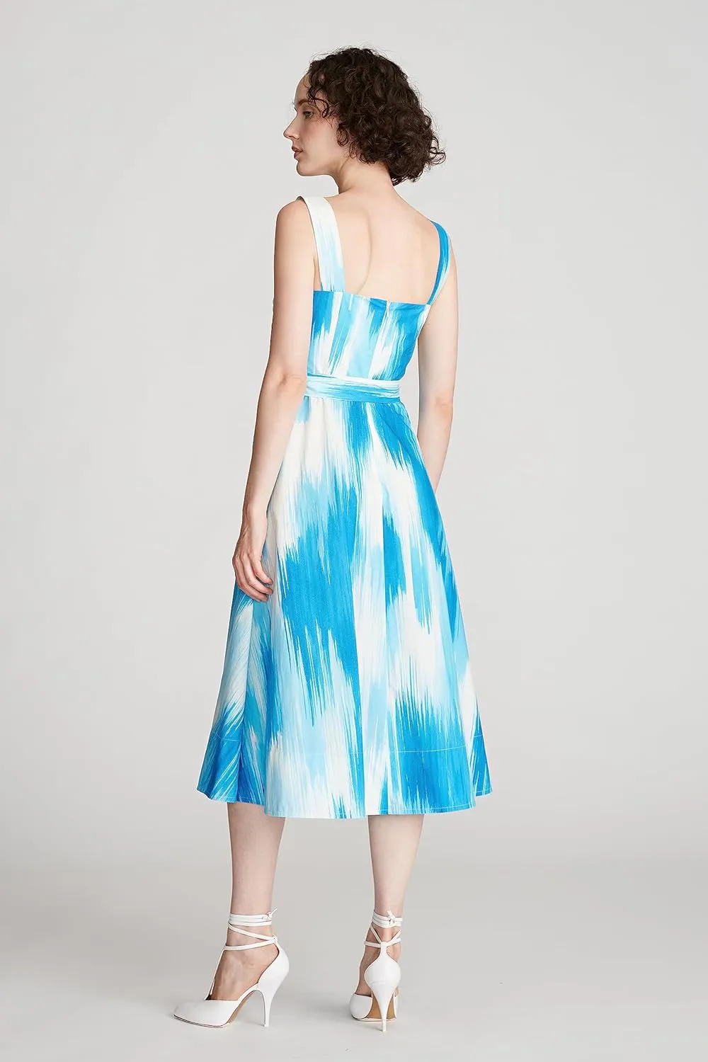 HALSTON Women's Jayden Dress in Printed Poplin