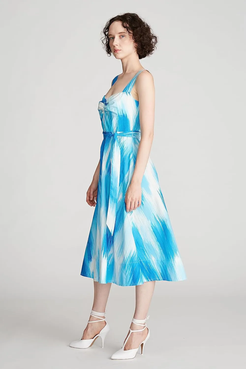 HALSTON Women's Jayden Dress in Printed Poplin
