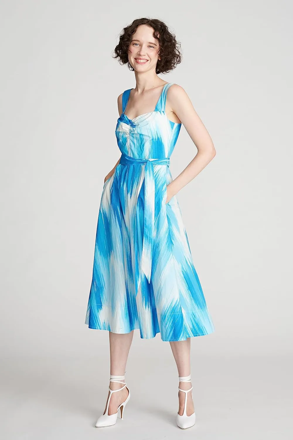 HALSTON Women's Jayden Dress in Printed Poplin