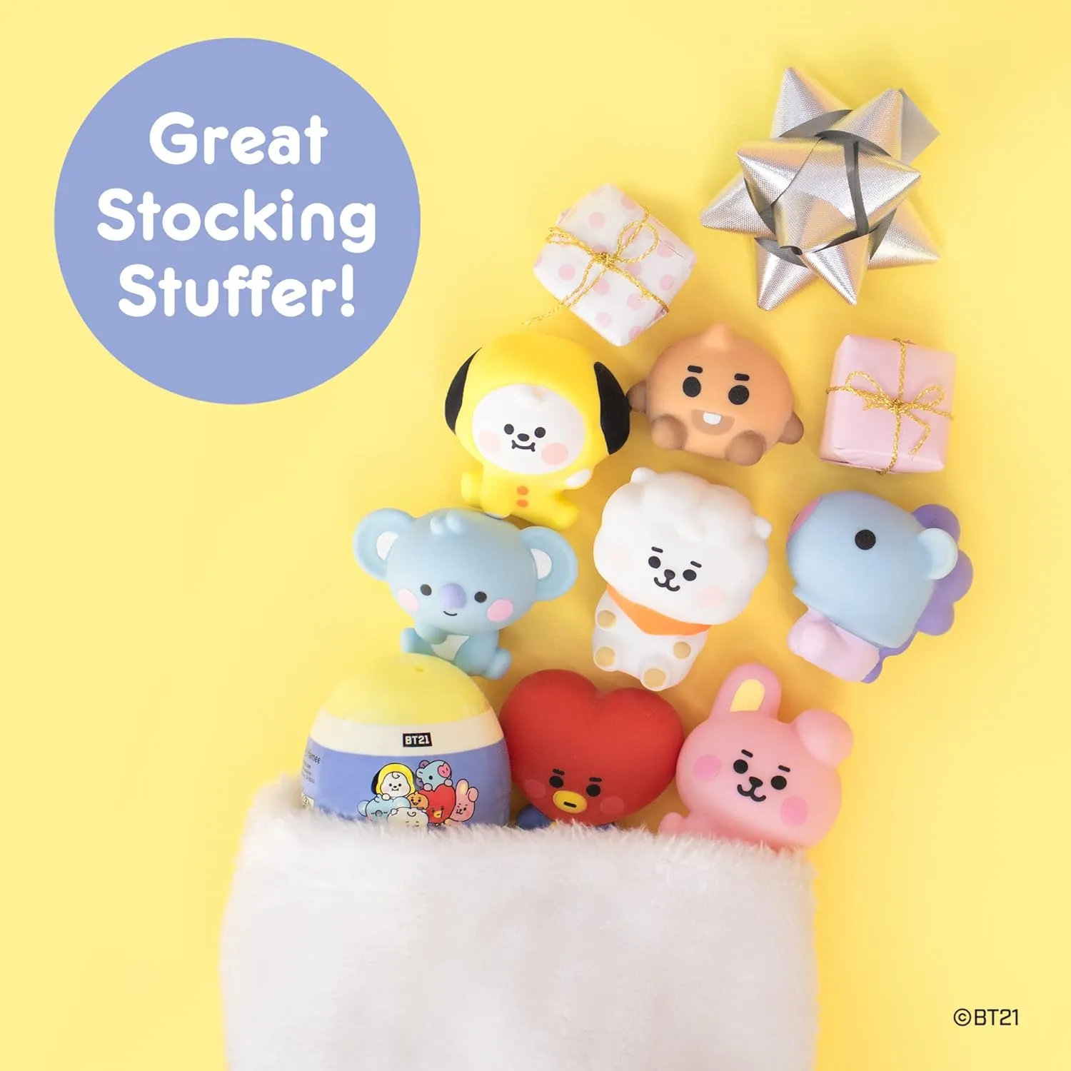 Hamee LINE Friends BT21 (Baby) [Surprise Capsule Series] Cute Water Filled Squishy Toy [Birthday Gift Bags, Party Favors, Gift Basket Filler, Stress Relief Toys] - 2 Pc. (Mystery - Blind Capsule)