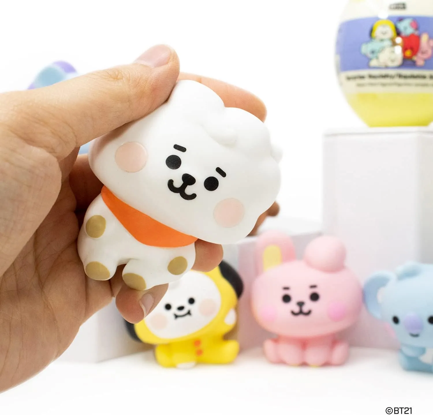 Hamee LINE Friends BT21 (Baby) [Surprise Capsule Series] Cute Water Filled Squishy Toy [Birthday Gift Bags, Party Favors, Gift Basket Filler, Stress Relief Toys] - 2 Pc. (Mystery - Blind Capsule)