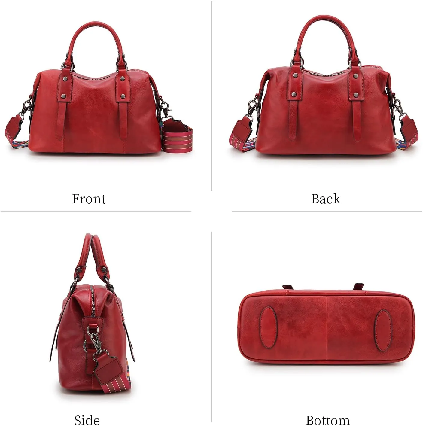 Handbags Genuine Leather Purses For Women Satchel Shoulder Bag Ladies Crossbody Tote Bags